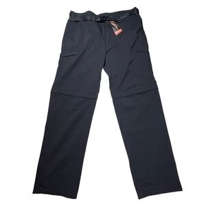 Free Soldier Convertible Pants Men 34x30 Black Tactical Hiking Zip Off Cargo New